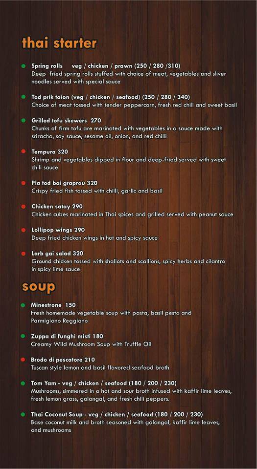 Mascarpone Cafe menu