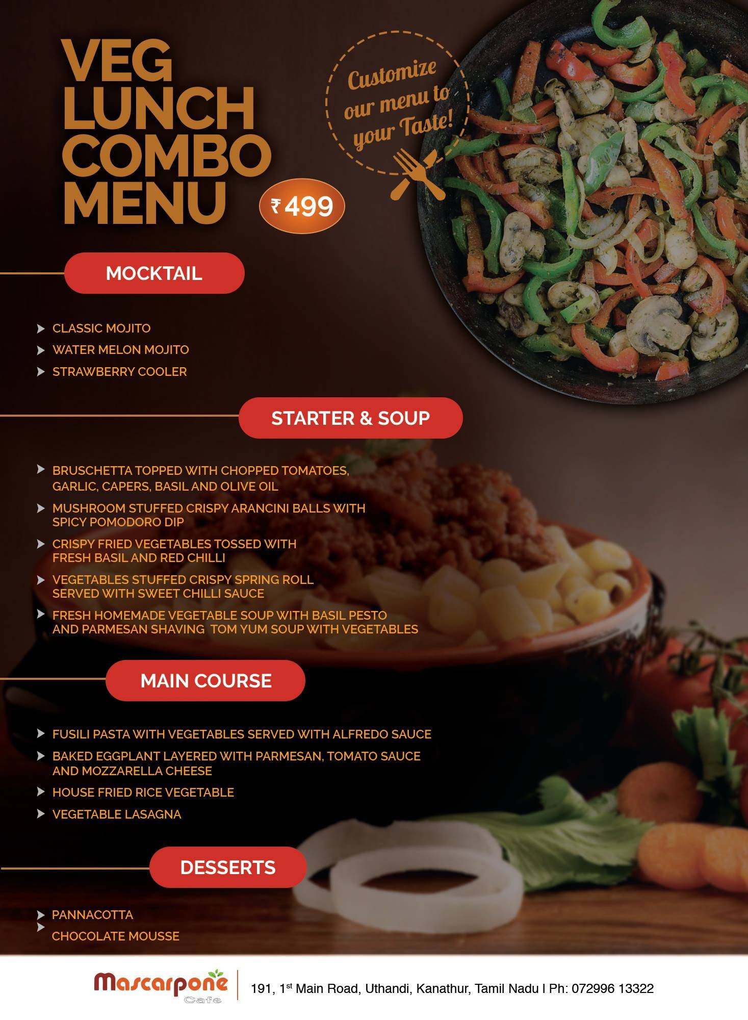 Mascarpone Cafe menu