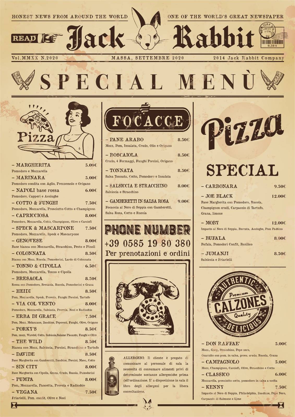 Menu di Jack Rabbit 