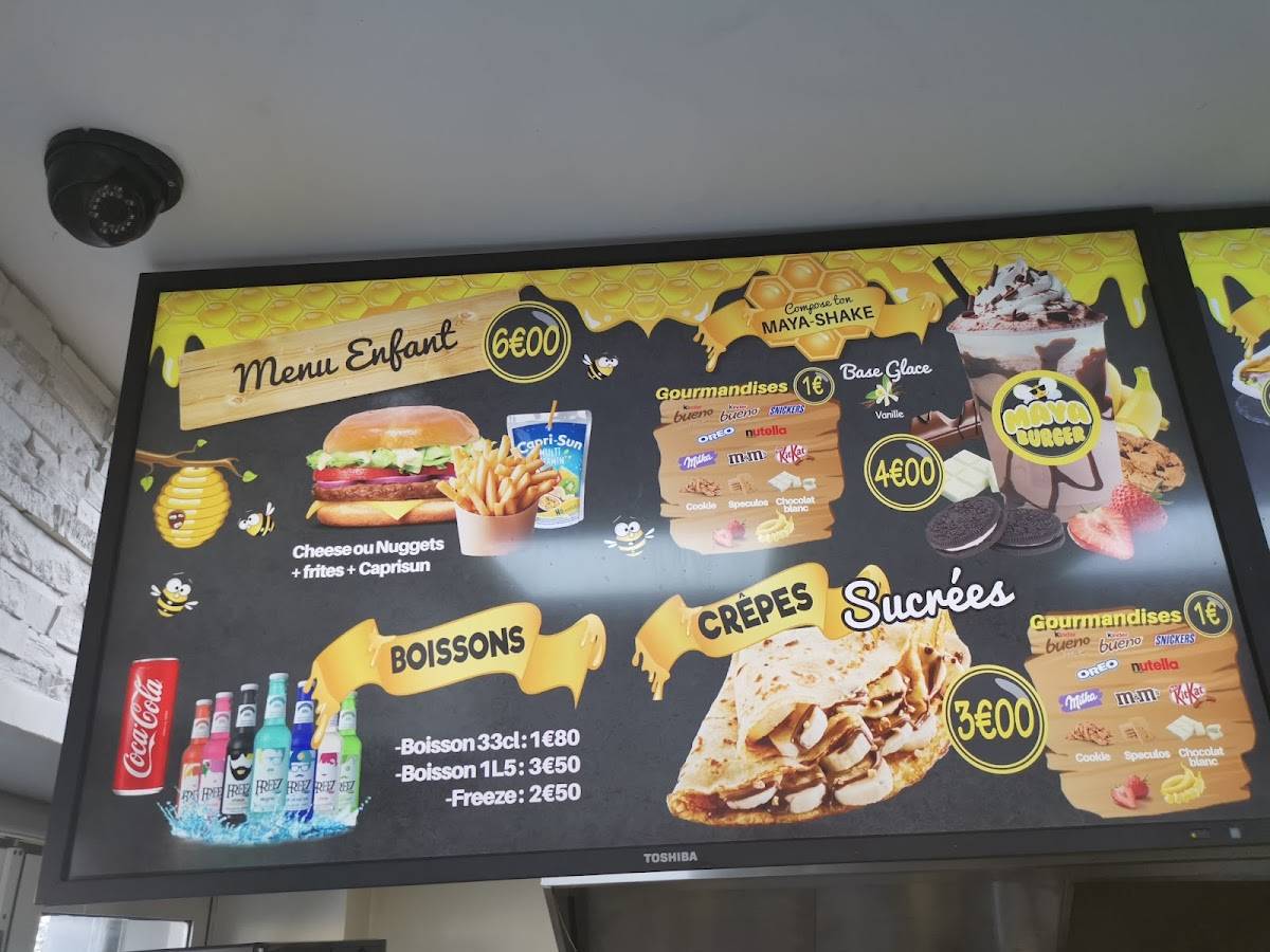 Menu de Maya Burger