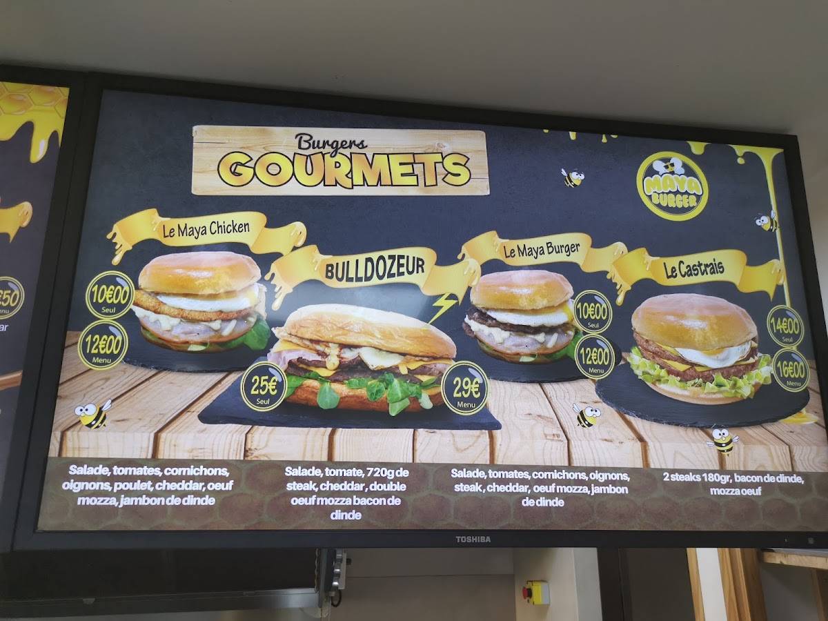 Menu de Maya Burger