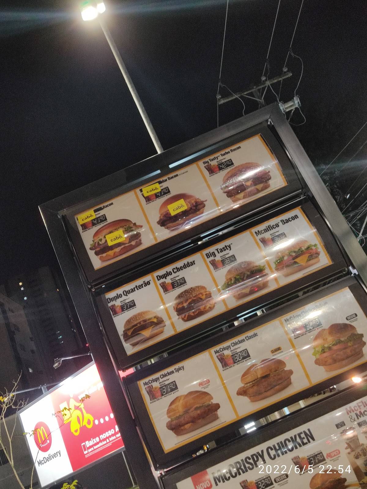 Menu em McDonald's restaurante, Recife, Av. Eng. Domingos Ferreira, 4575