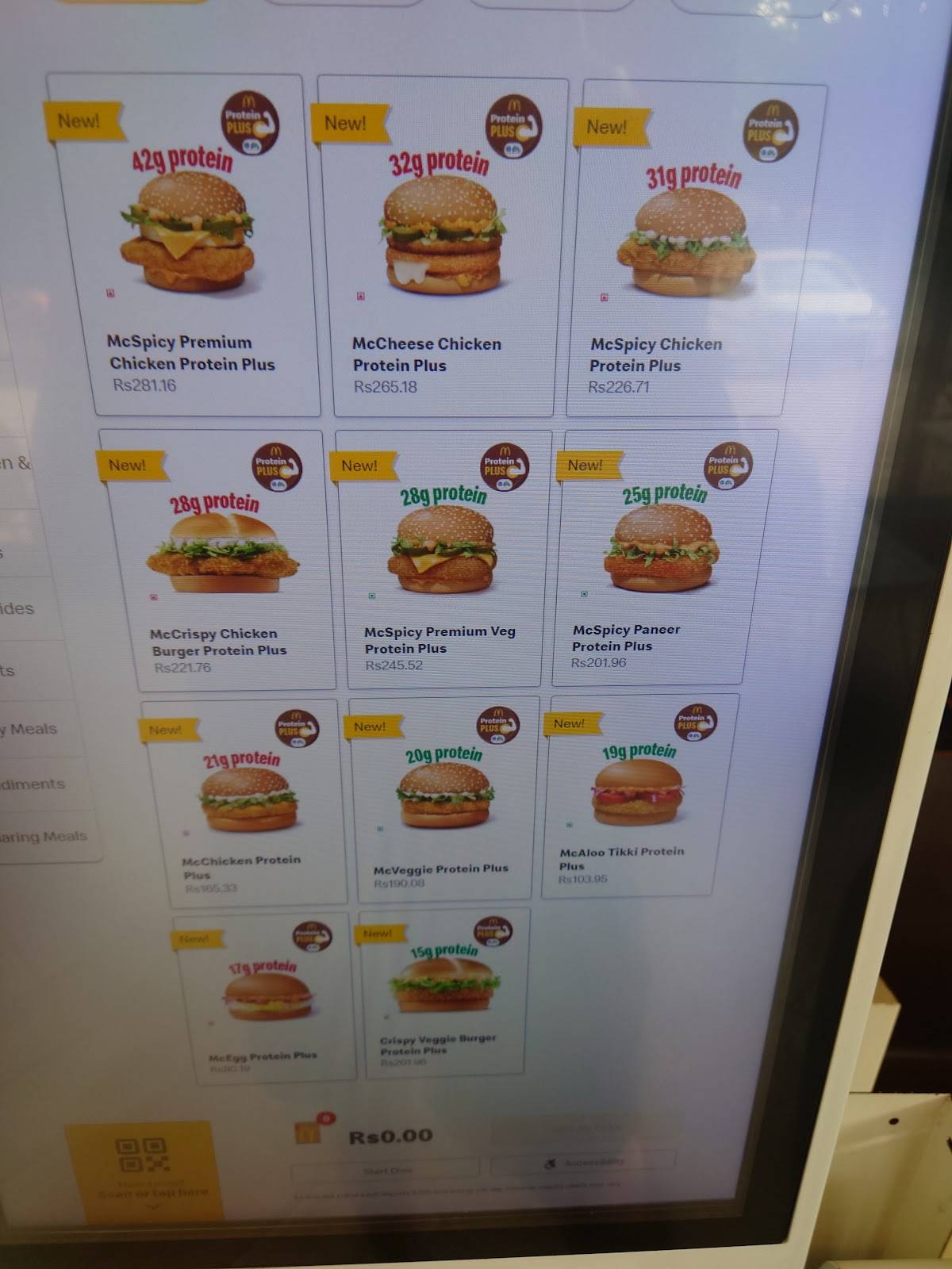 McDonald's menu