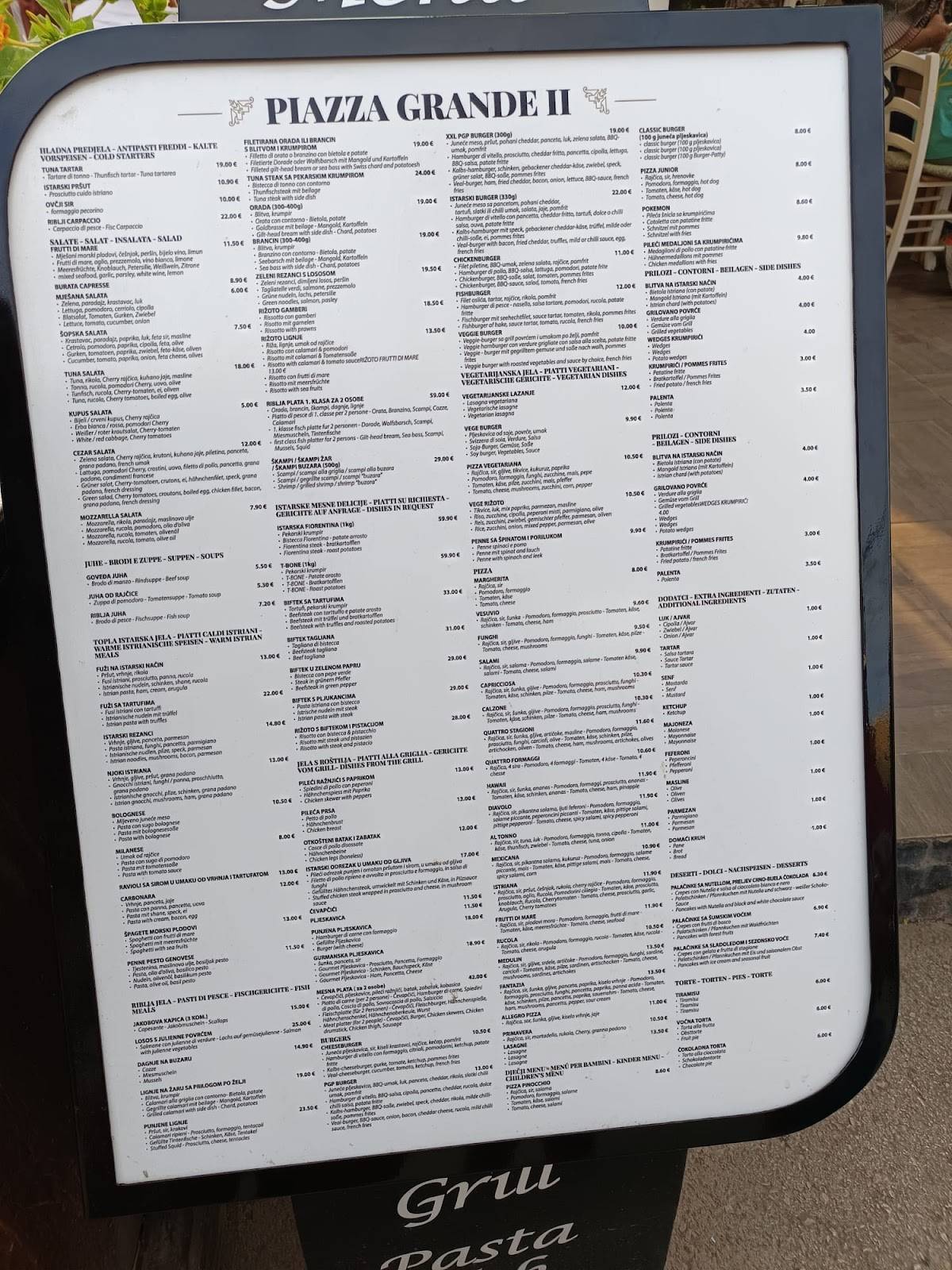 Menu di Piazza Grande II 