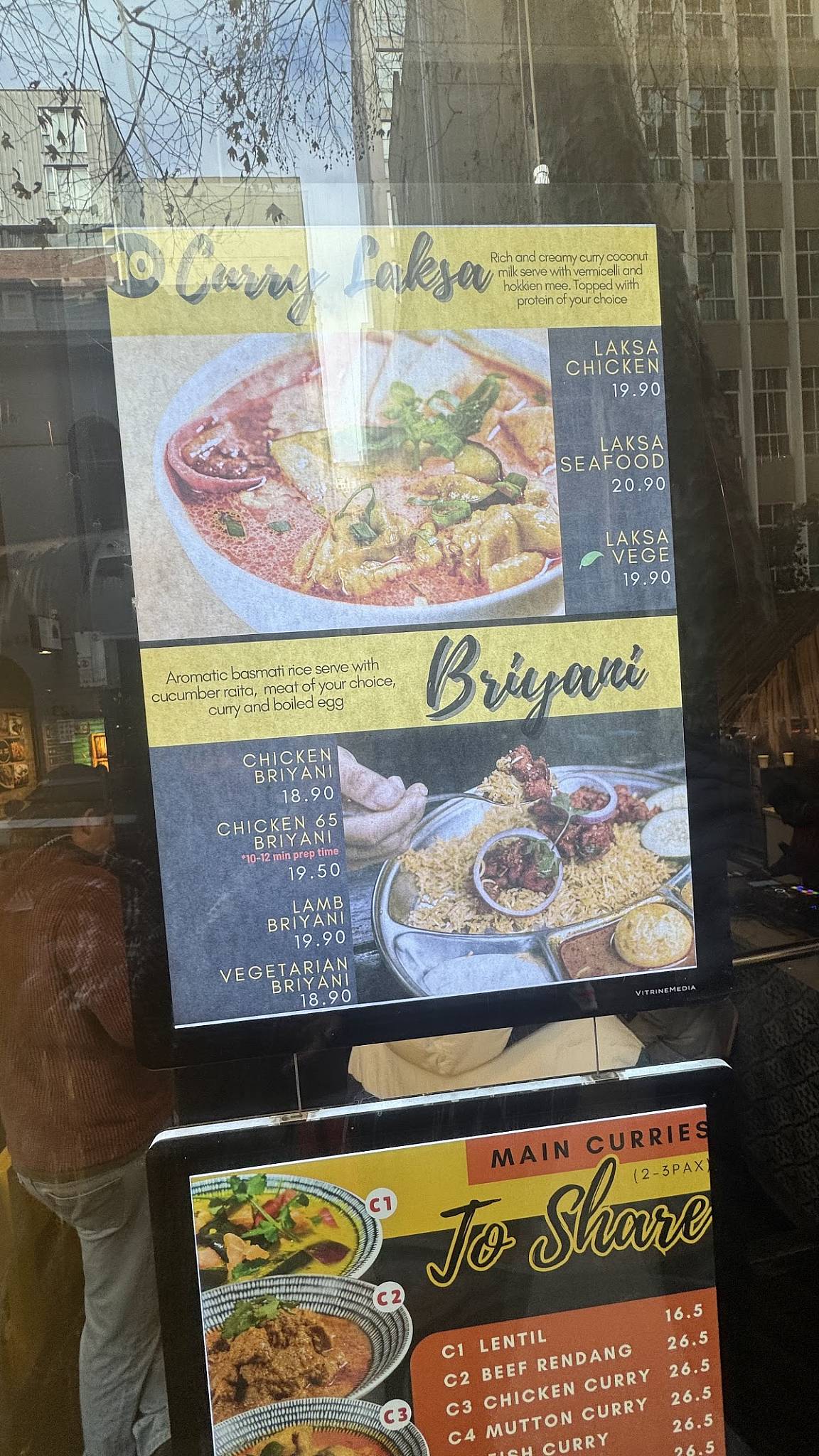 Menu at ROTI BAR, Melbourne, 416-418 Little Collins St