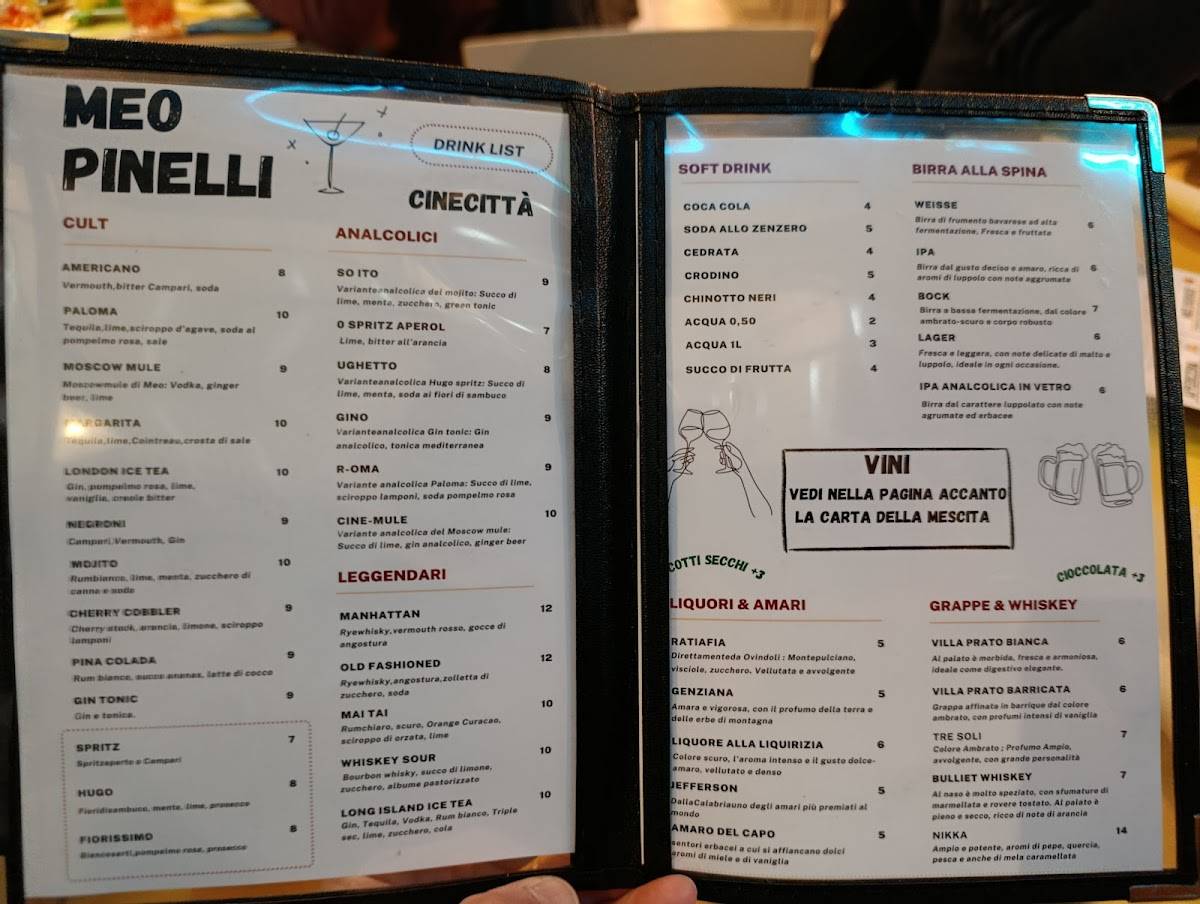 Menu de Meo Pinelli