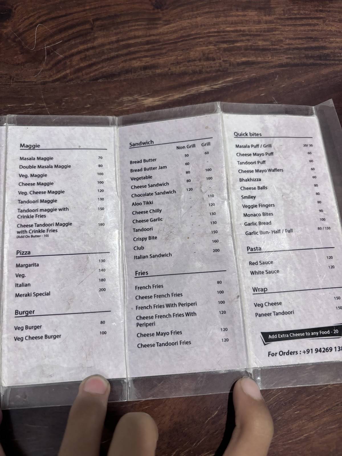 Meraki Cafe - Danny’s Coffee Bar menu