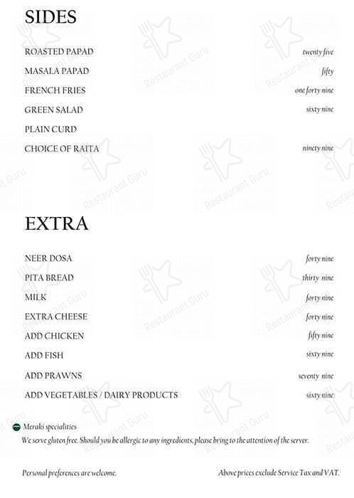 Meraki menu