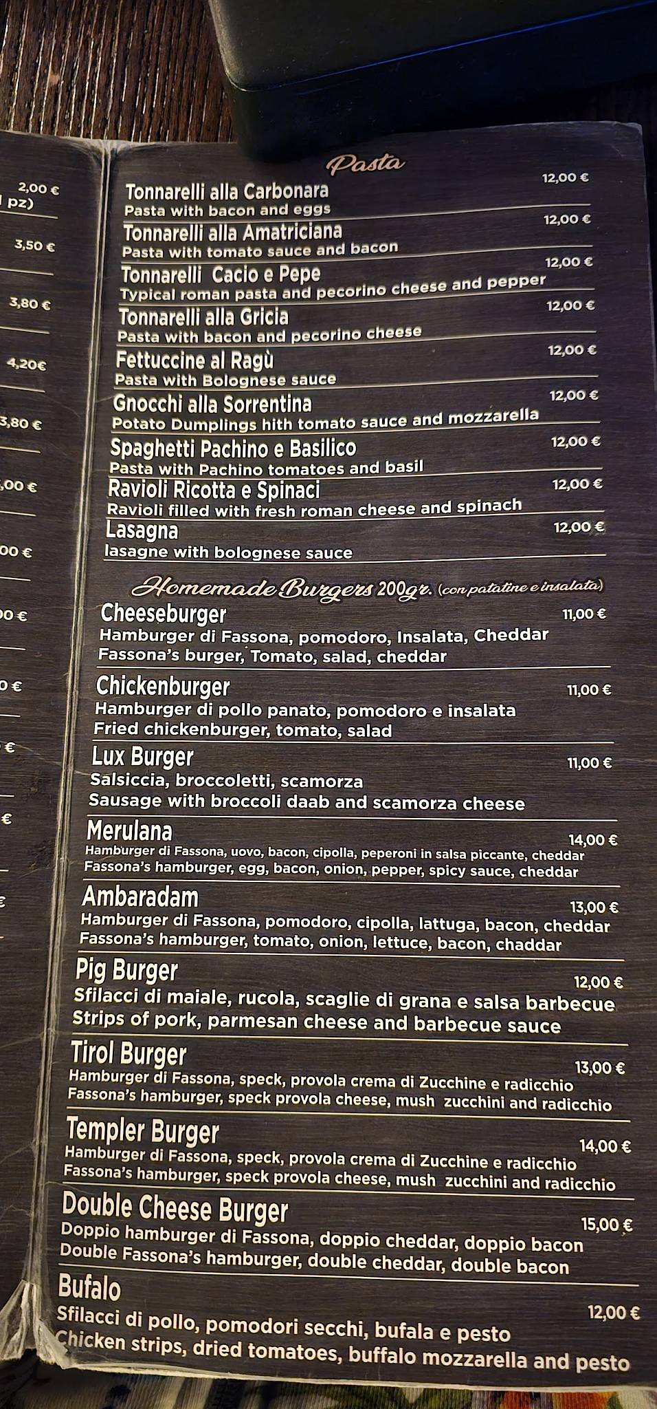 Menu di Merulana Cafè 