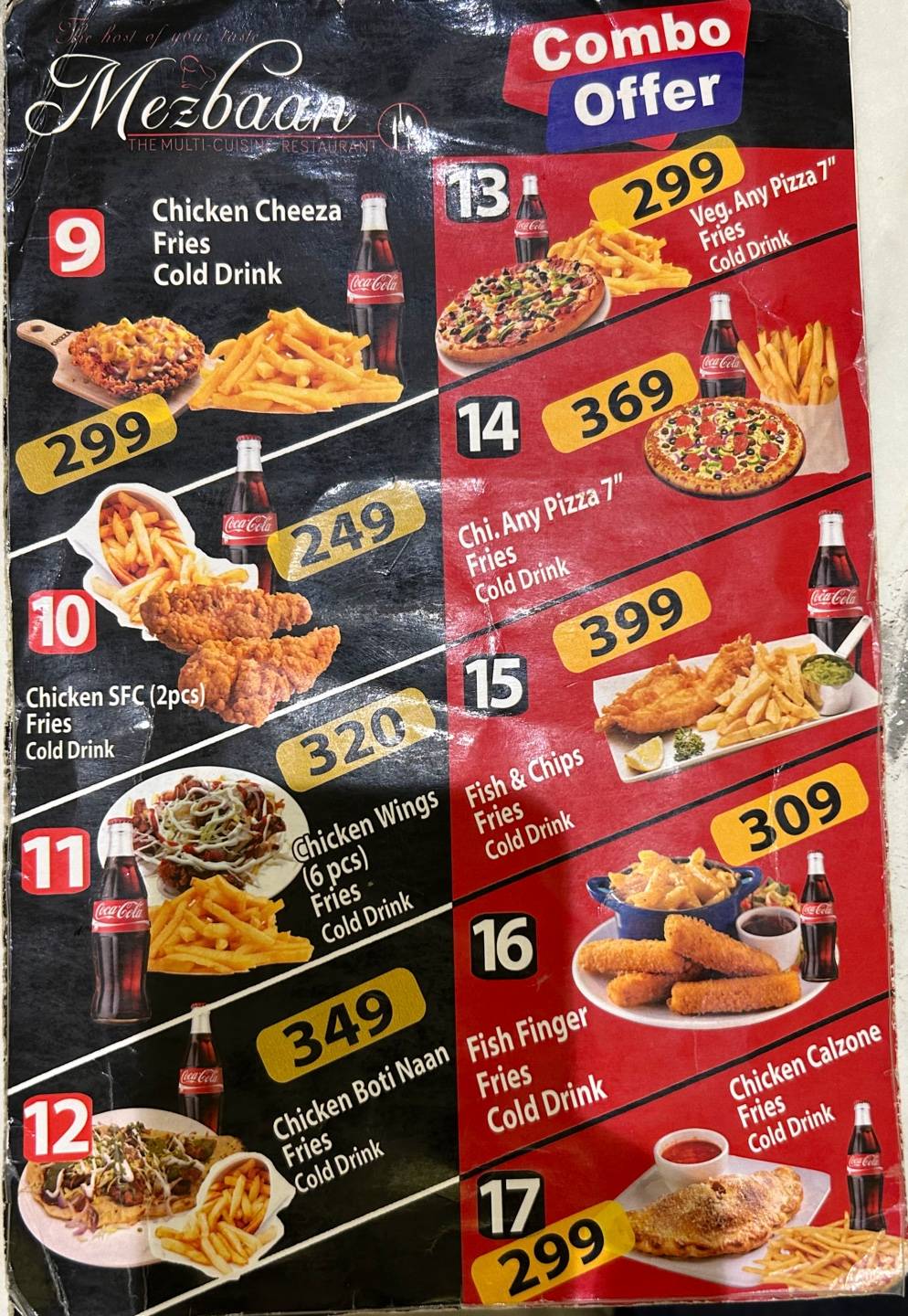 Mezbaan Pizza & Grill The Multi Cuisine Family Restaurant menu