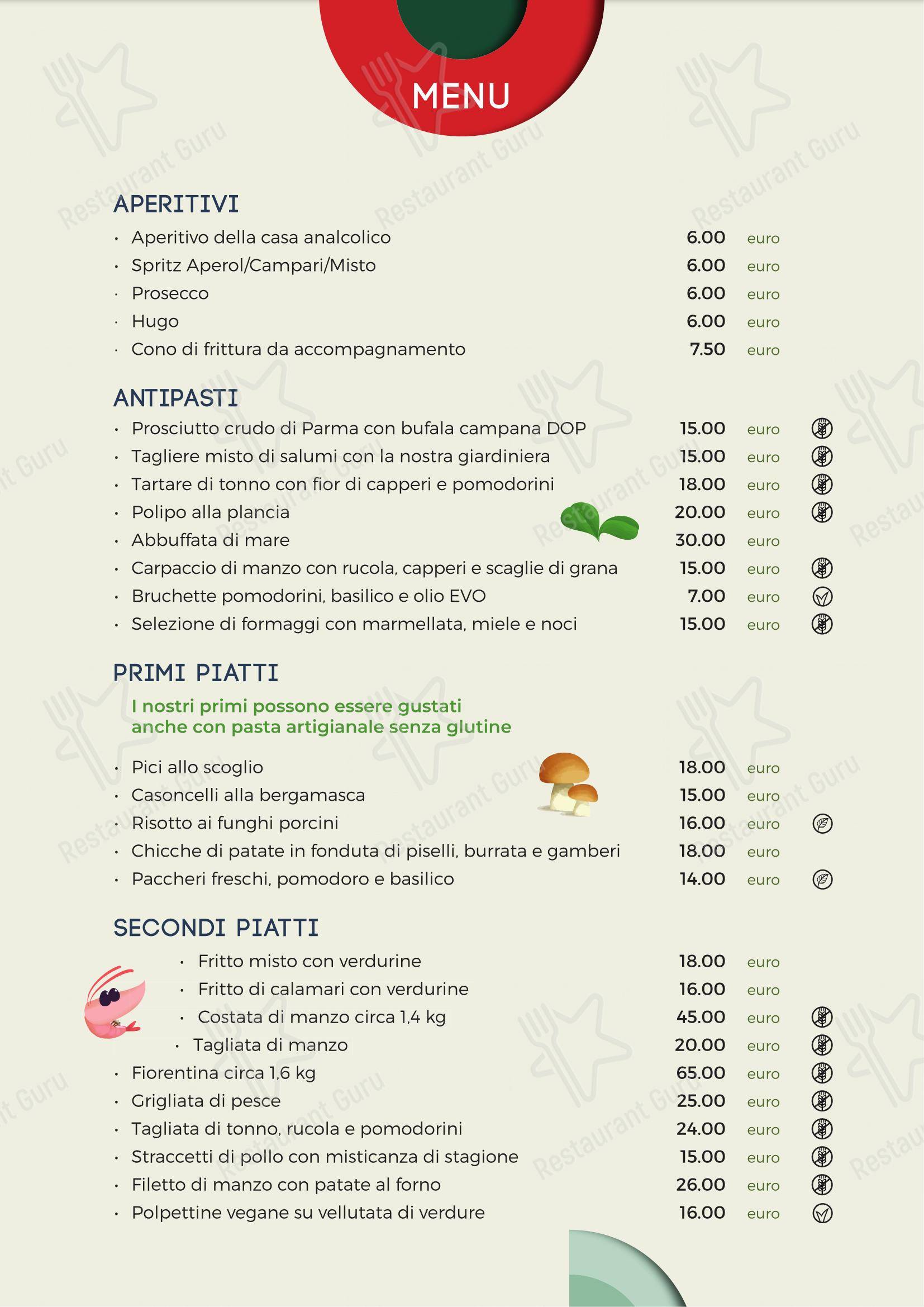 Menu per Mi gioco la pizza in Chiuduno