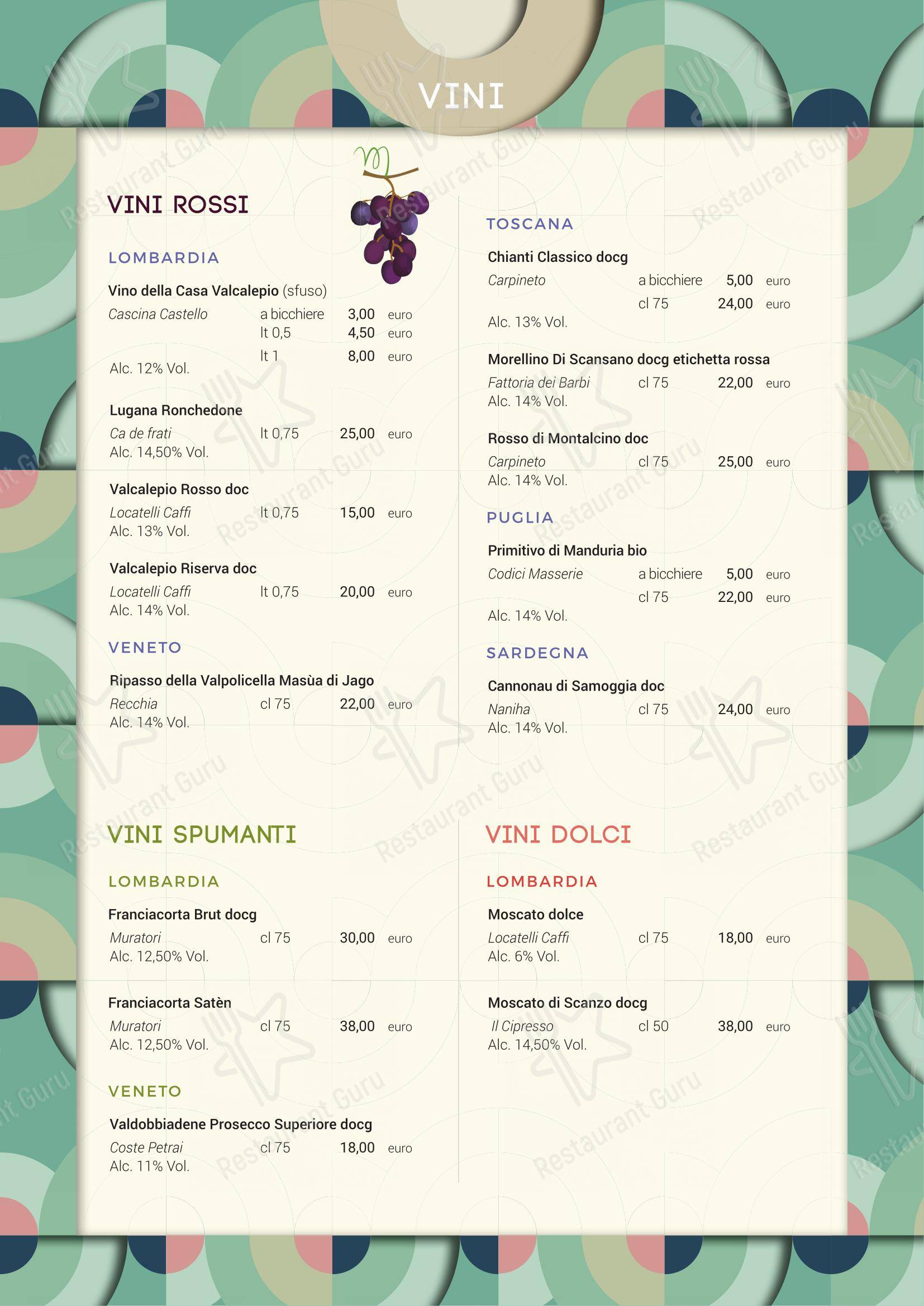 Menu per Mi gioco la pizza in Chiuduno