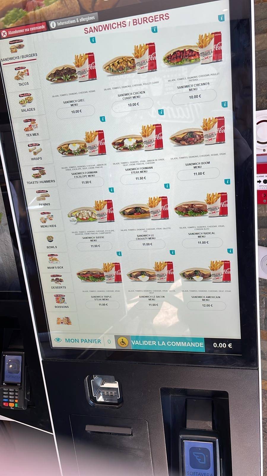 Menu de Miam's