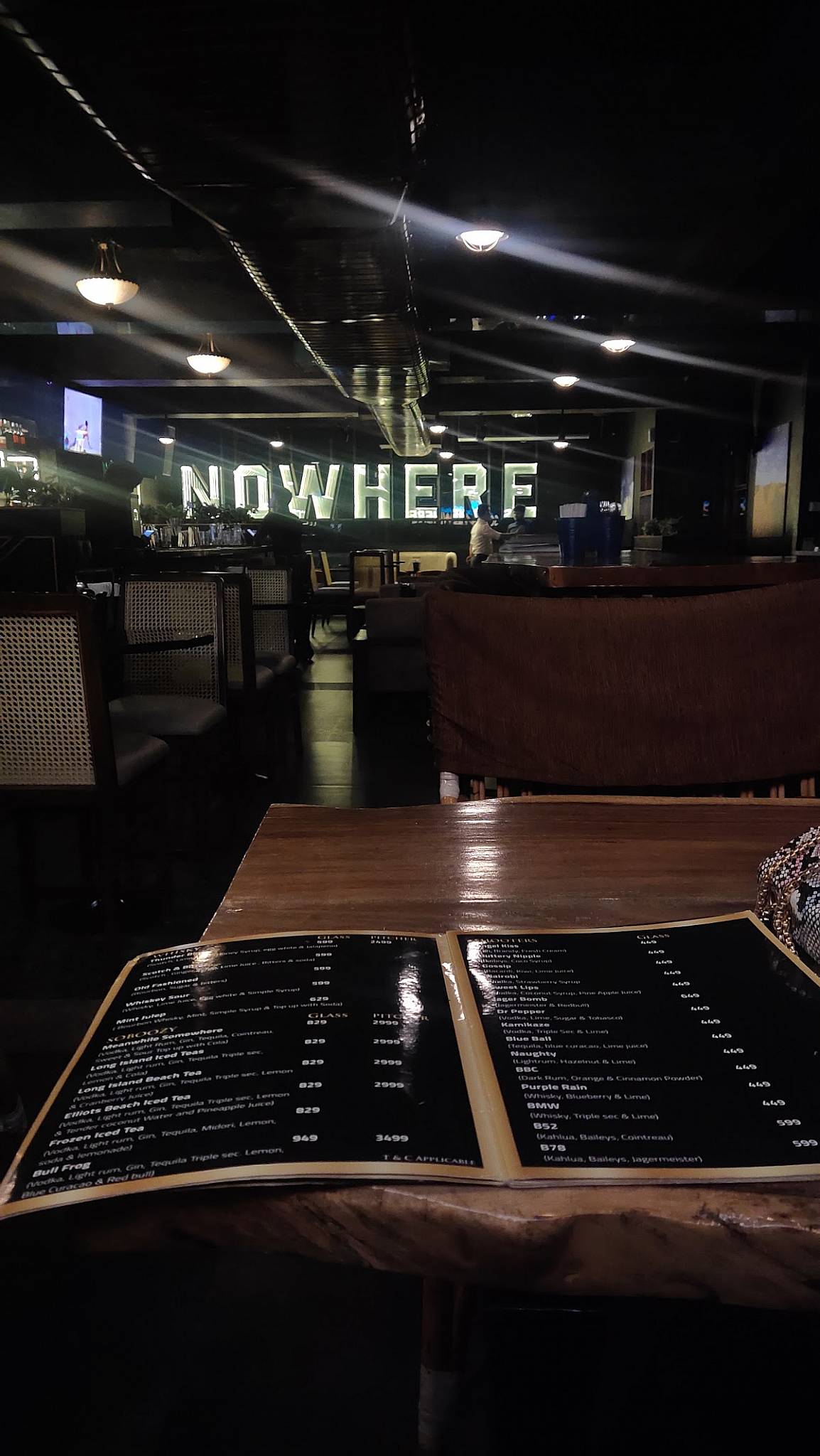 Middle Of Nowhere menu