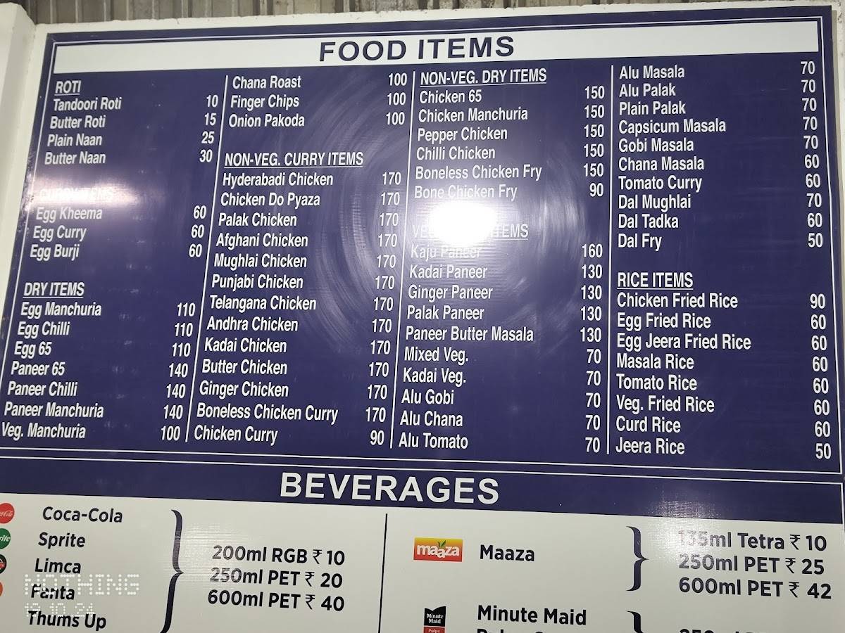 Milan Dhaba Hyderabad menu
