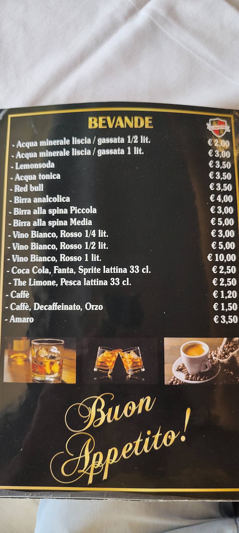 Menu di Ristorante Pizzeria "Il Principe" 
