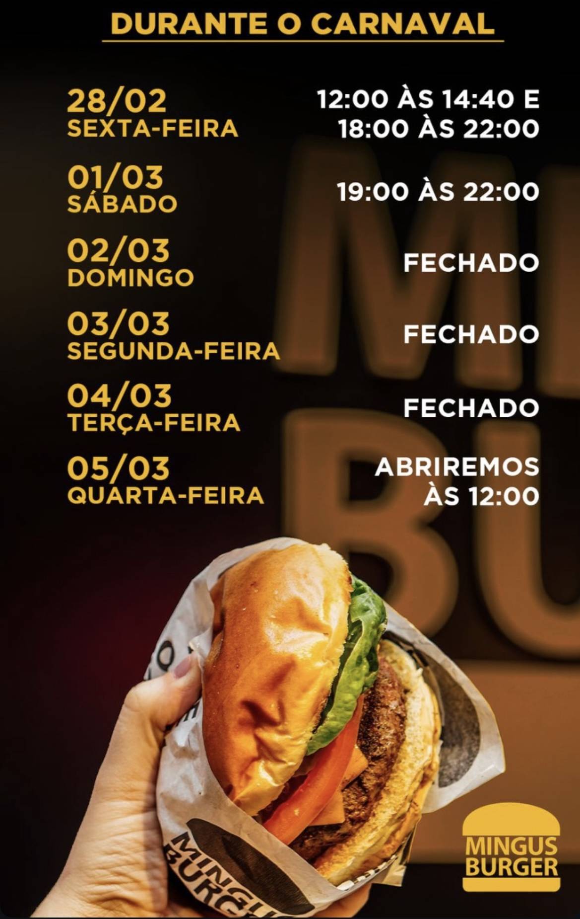 Mingus Burger cardápio