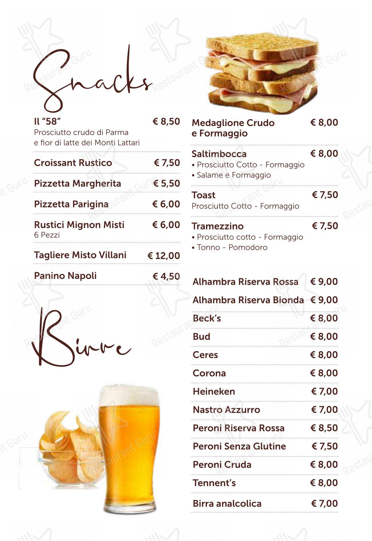 Menu di Bar Miranapoli - Menu