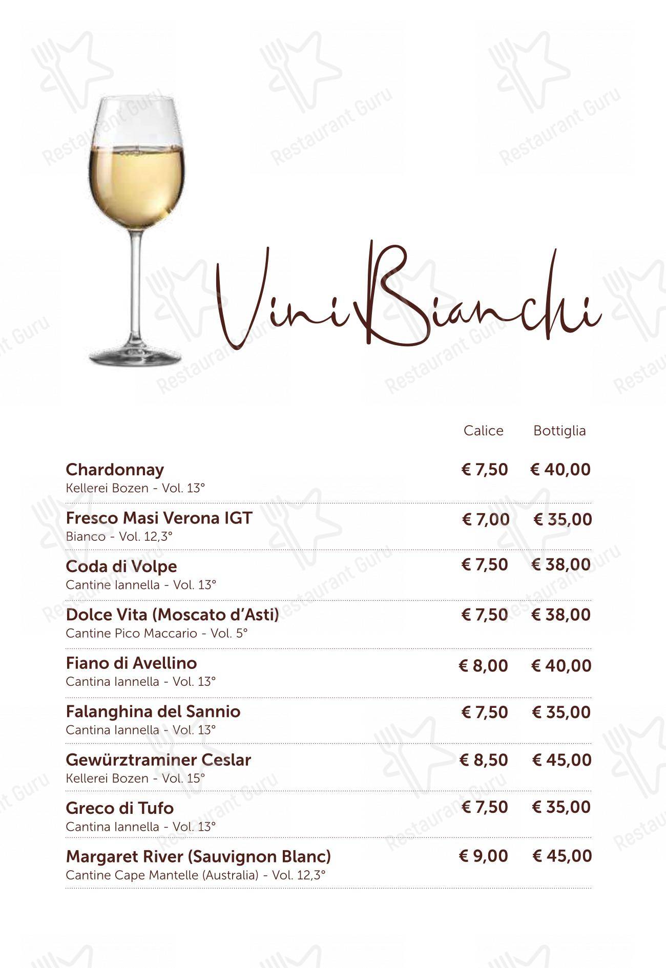 Bar Miranapoli in Napoli - Menu