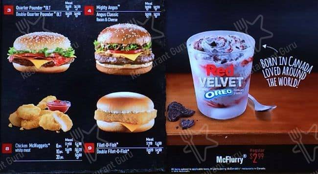 Menu de McDonald's