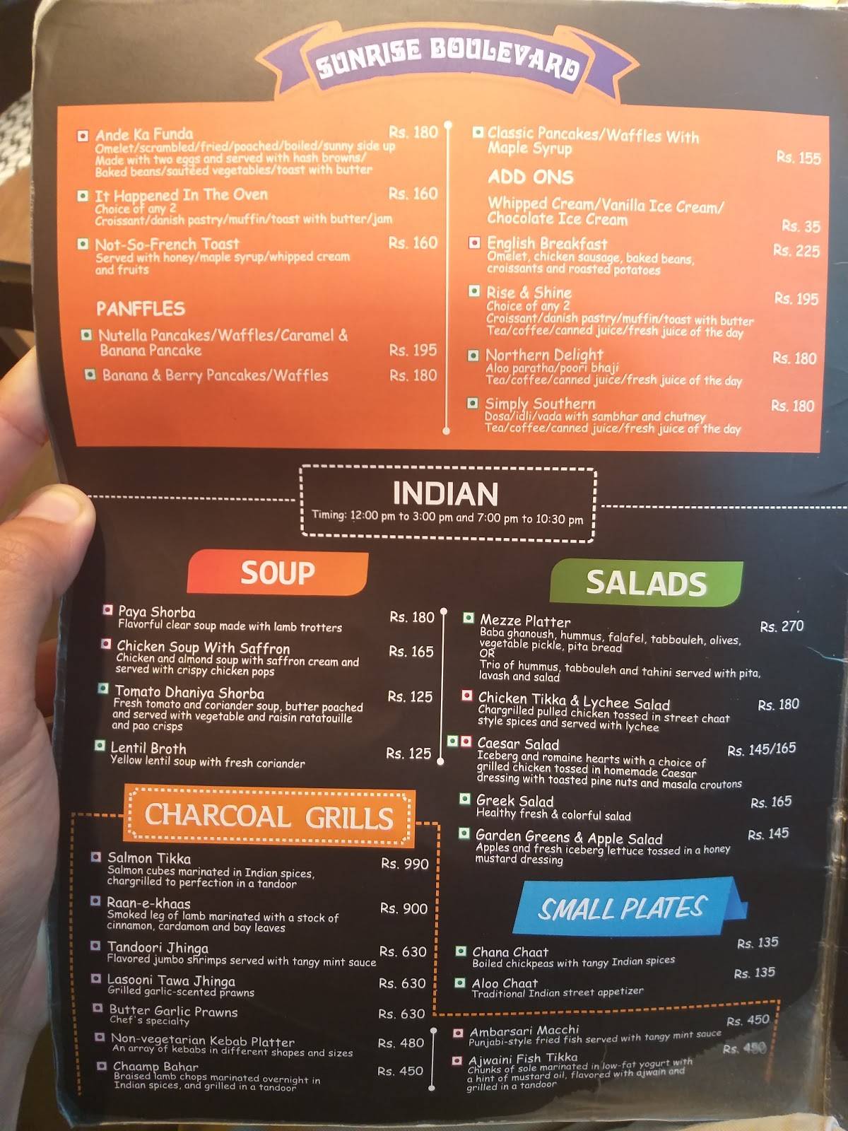 MoXa Kitchen menu