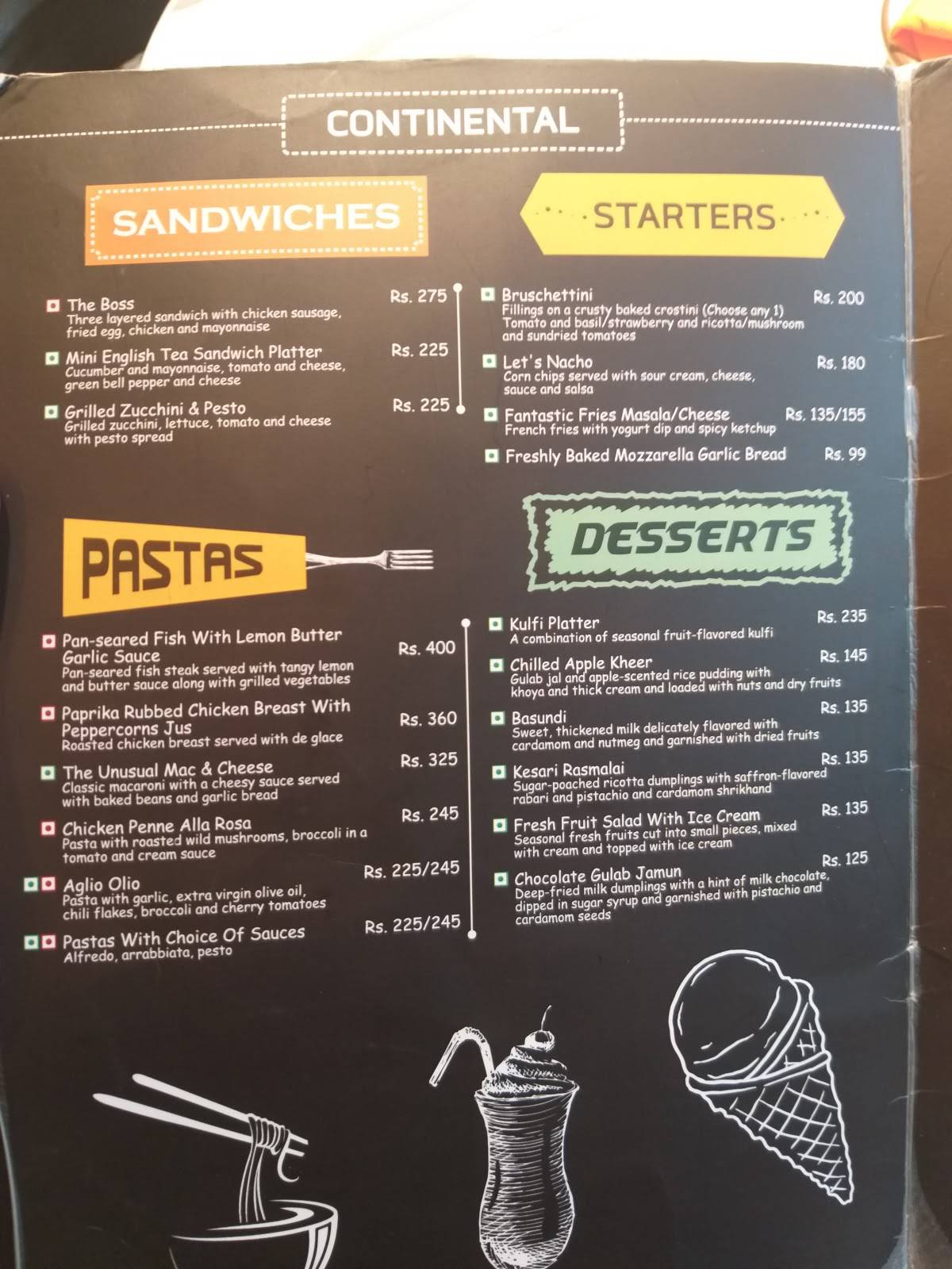MoXa Kitchen menu