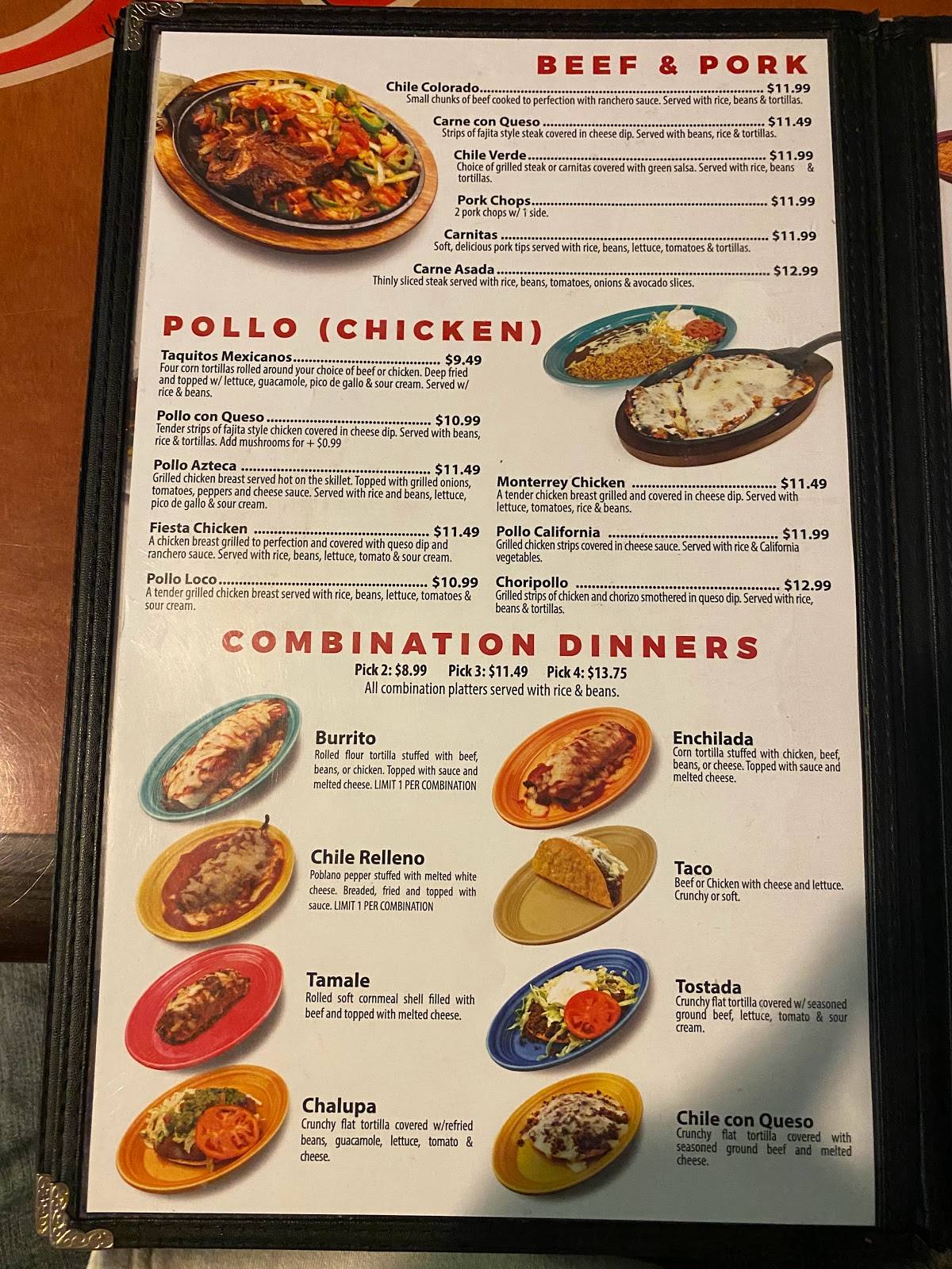 Menu at Fiesta Bar & Grill, Moberly