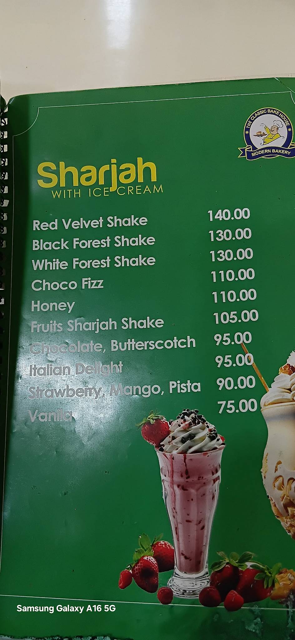 Modern Bakery menu