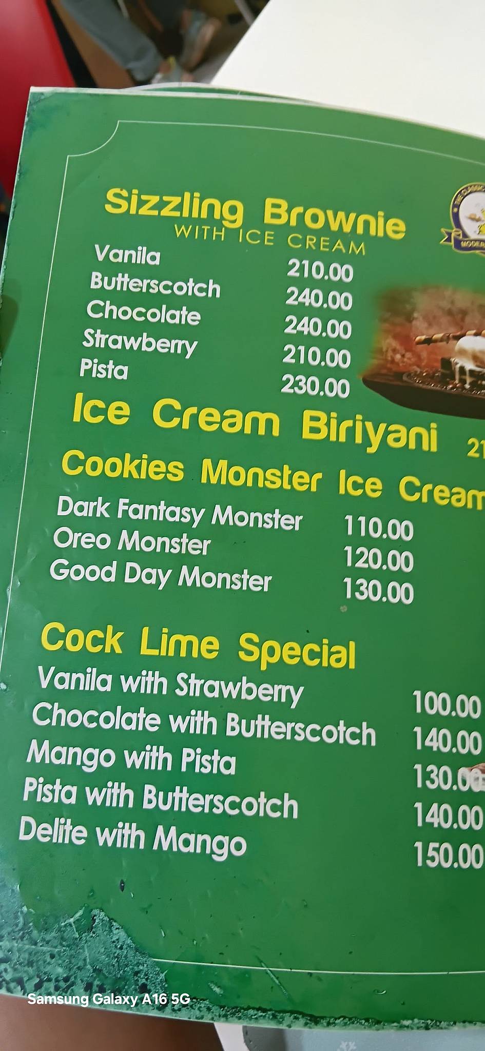 Modern Bakery menu