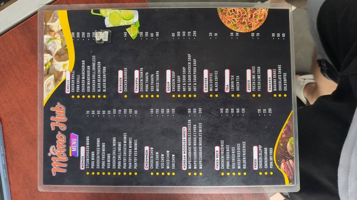 Momo Hub menu