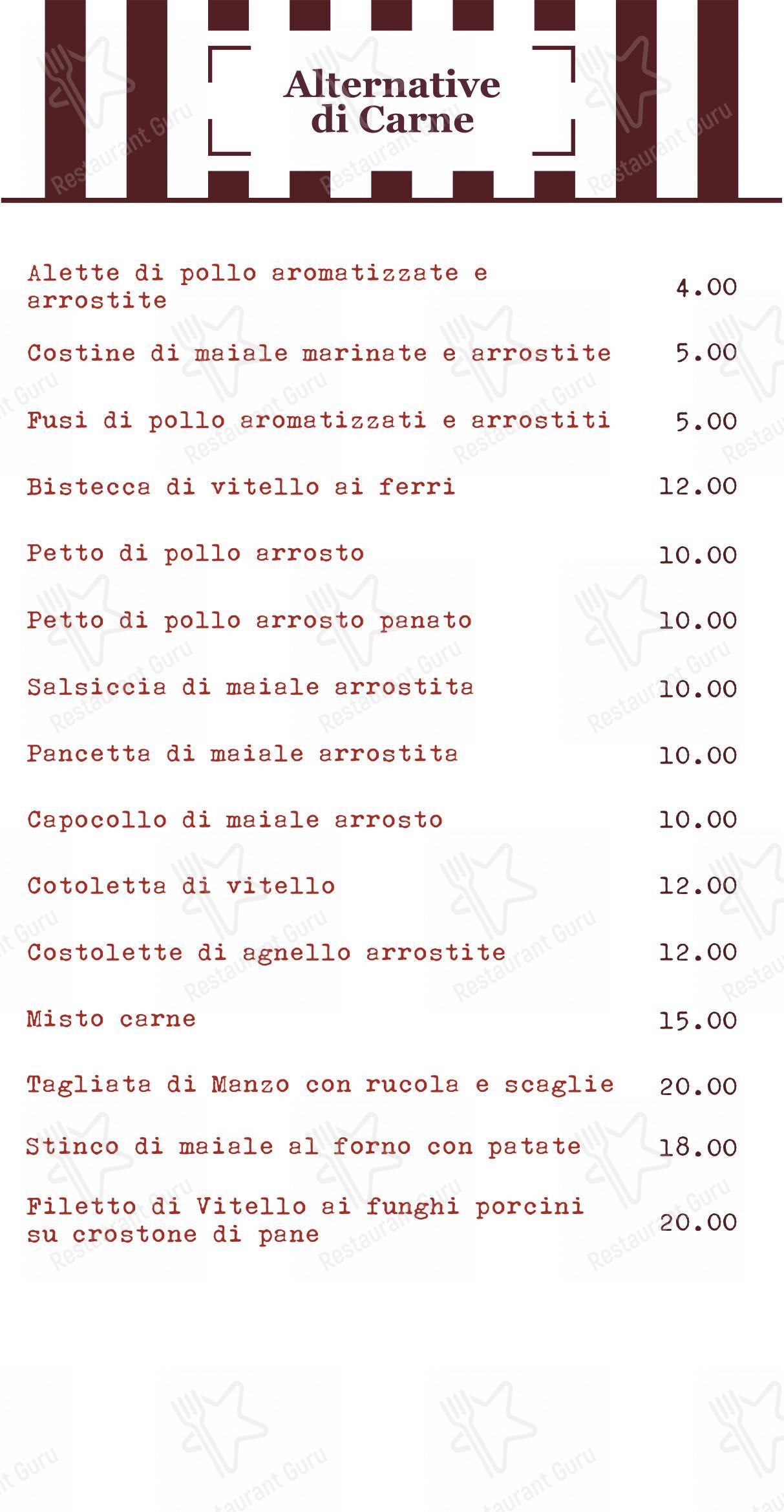 Mondo Pizza in Marsala - Menu bar