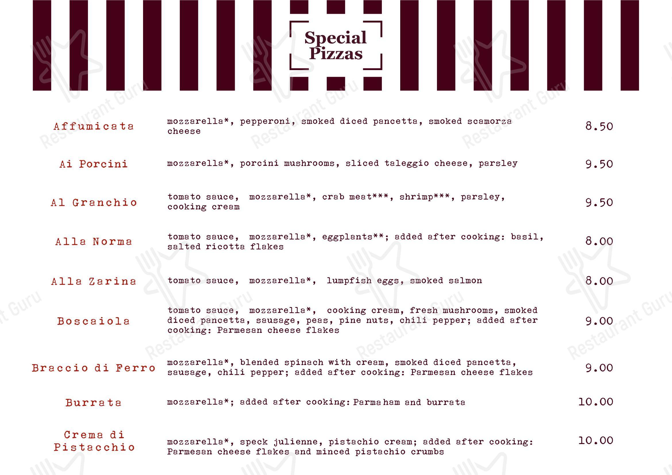Menu di Mondo Pizza - Menu