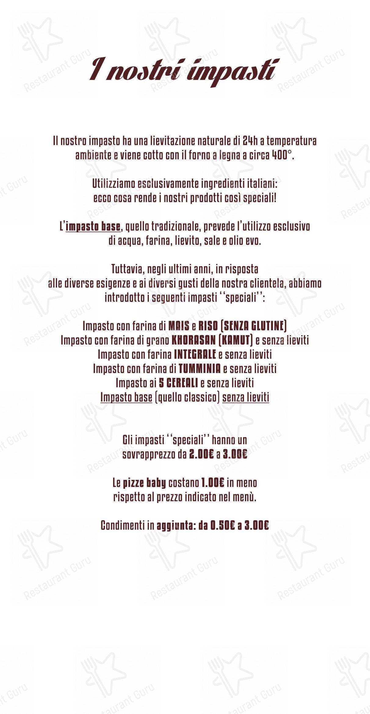 Menu di Mondo Pizza - Menu bar
