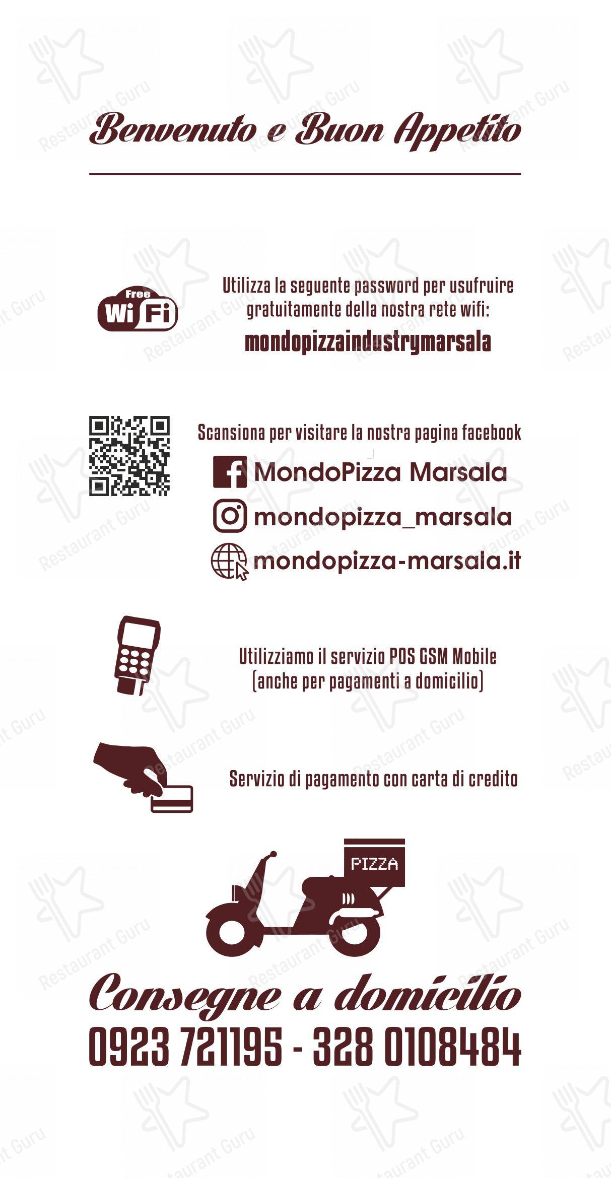 Menu di Mondo Pizza - Menu bar