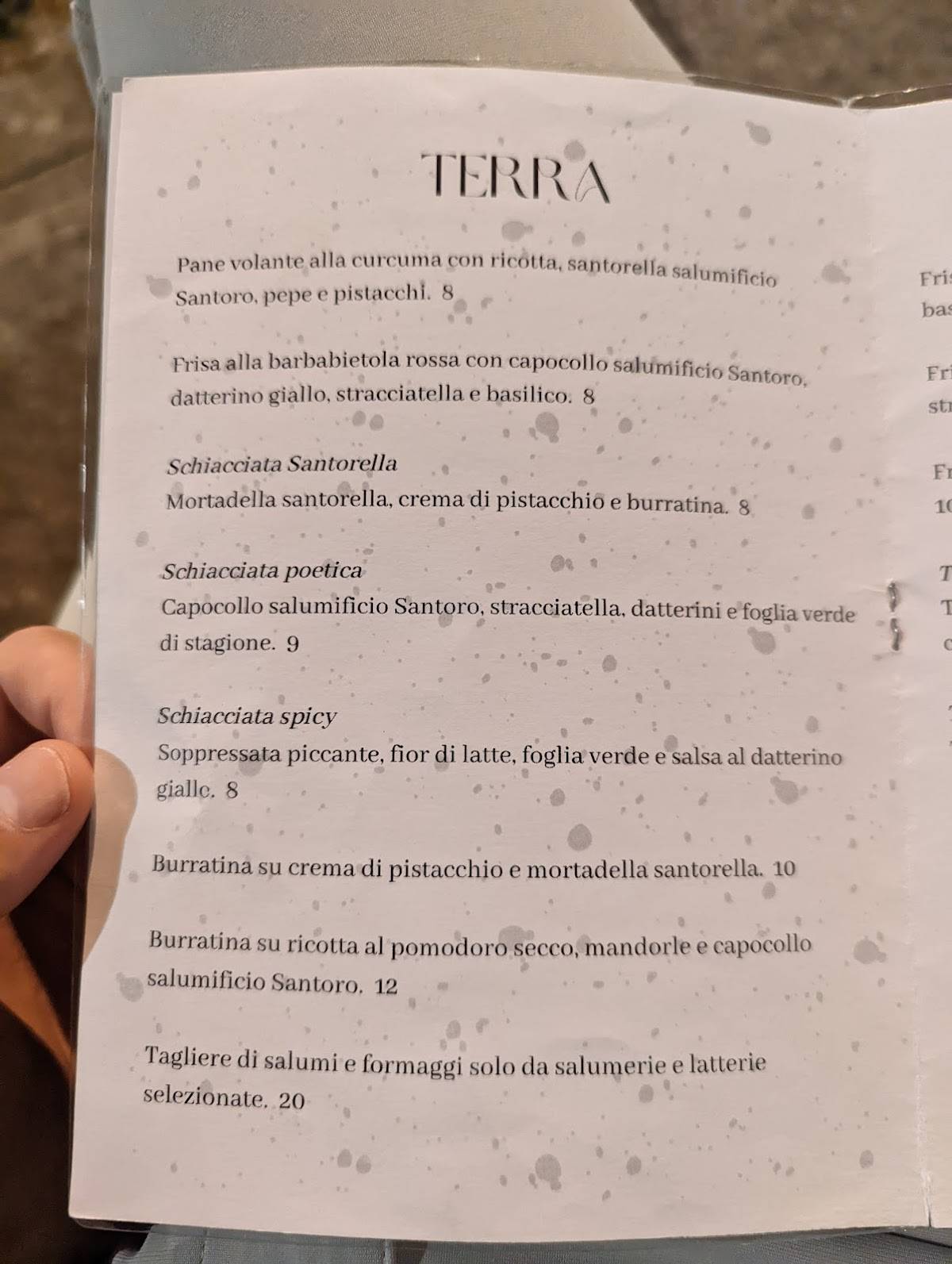 Menu di Passaporto Alchimia & Cucina 