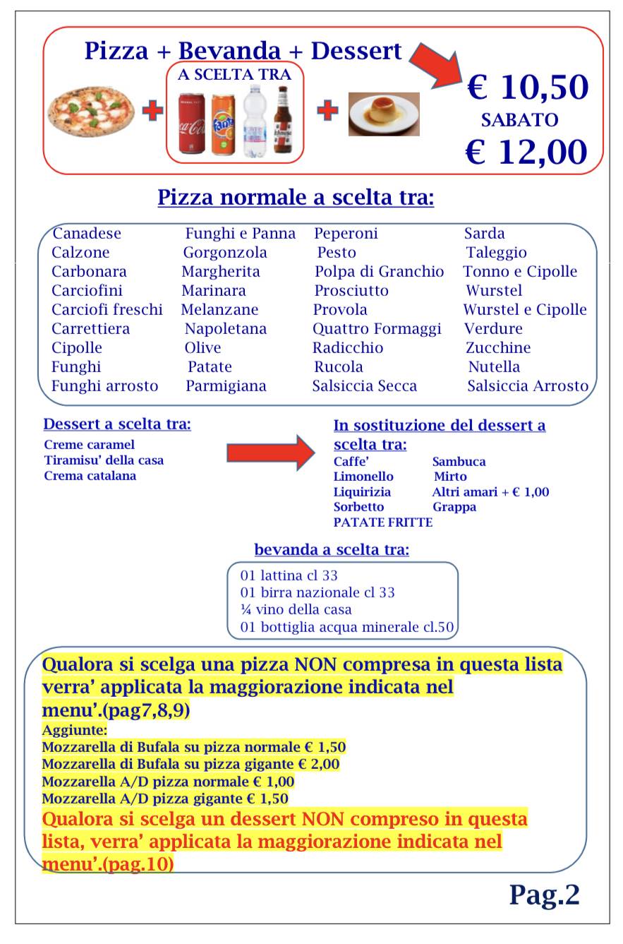Menu di Pizzeria Paluna Di Figus E. 
