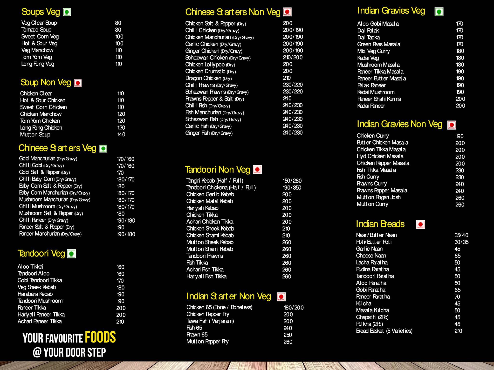Moon Spoon menu