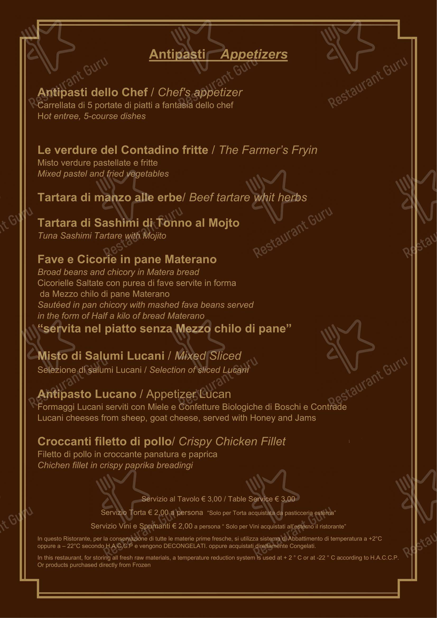 Morgan Restaurant dans Matera - 菜单