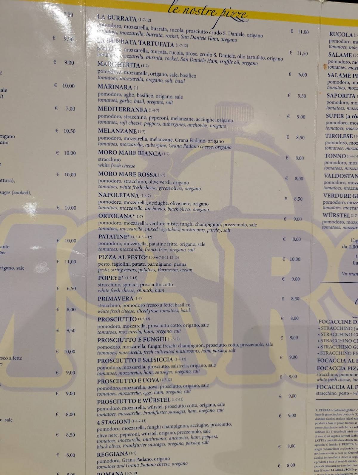 Menu di Moromare 