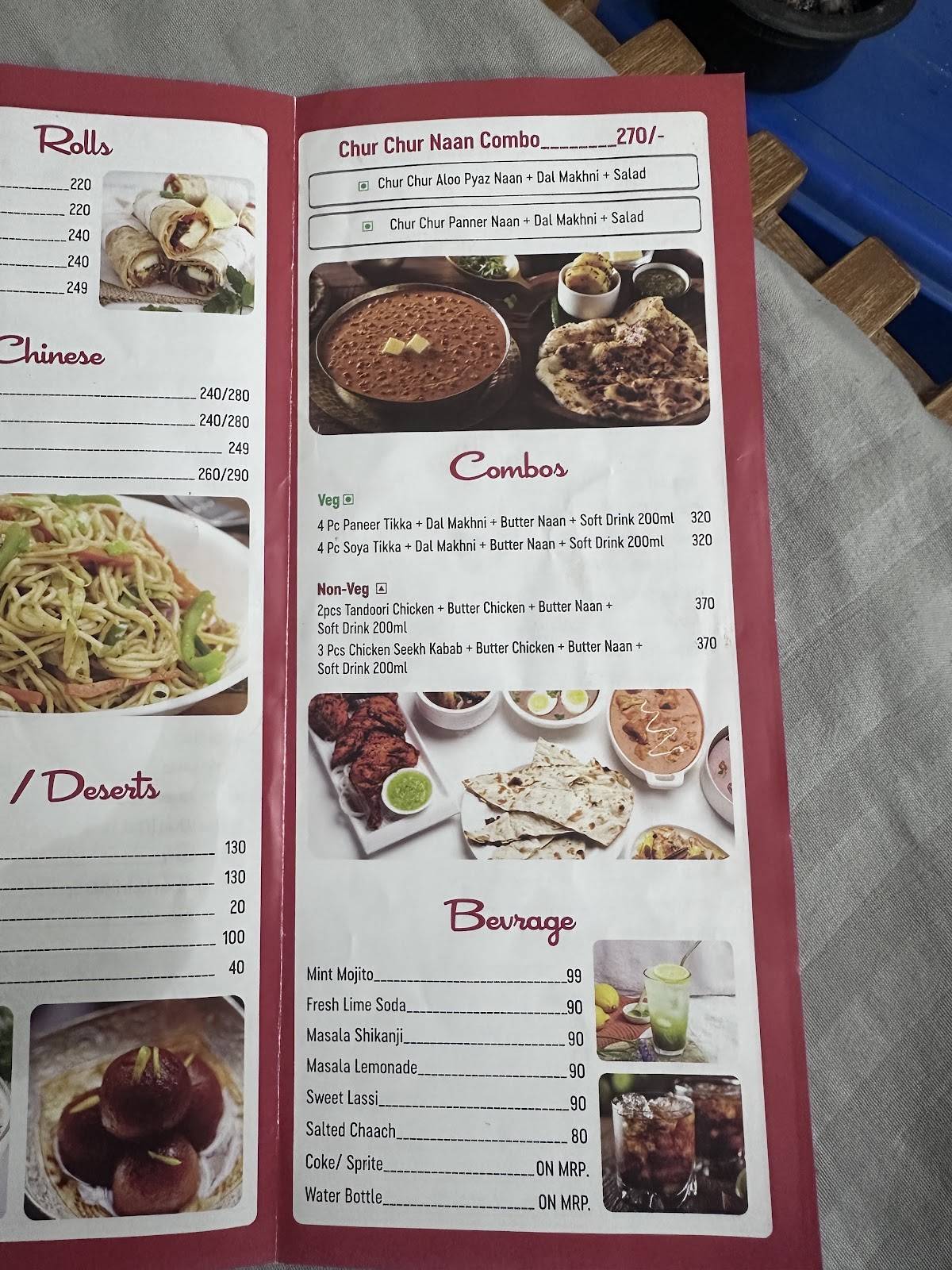 Moti Mahal Delux menu