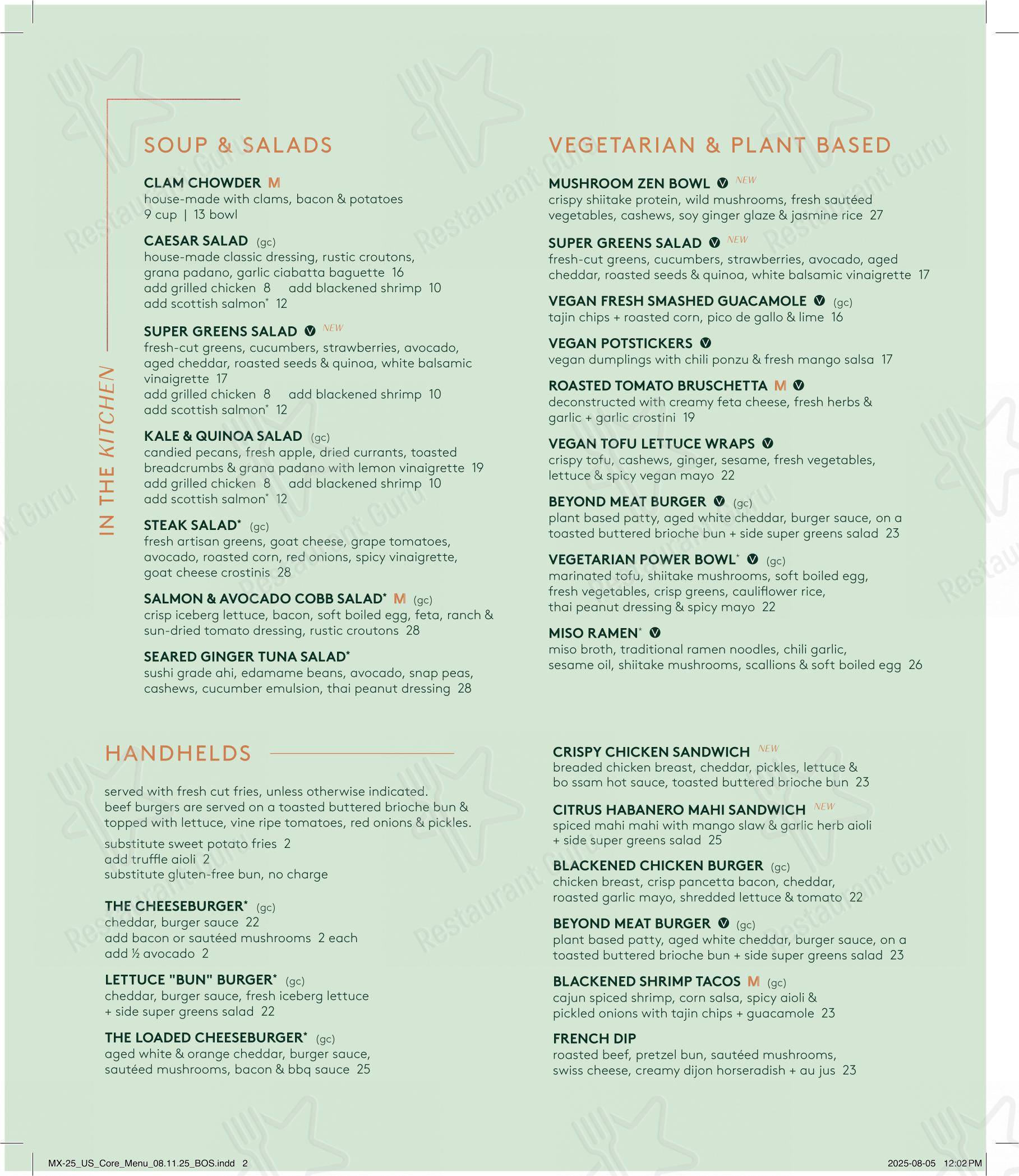 Menu pour Moxies Polo Park Restaurant restaurant à viande
