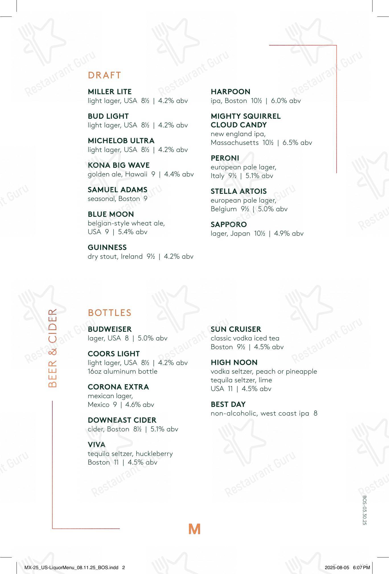 Moxies Polo Park Restaurant dans Winnipeg - Menu bar