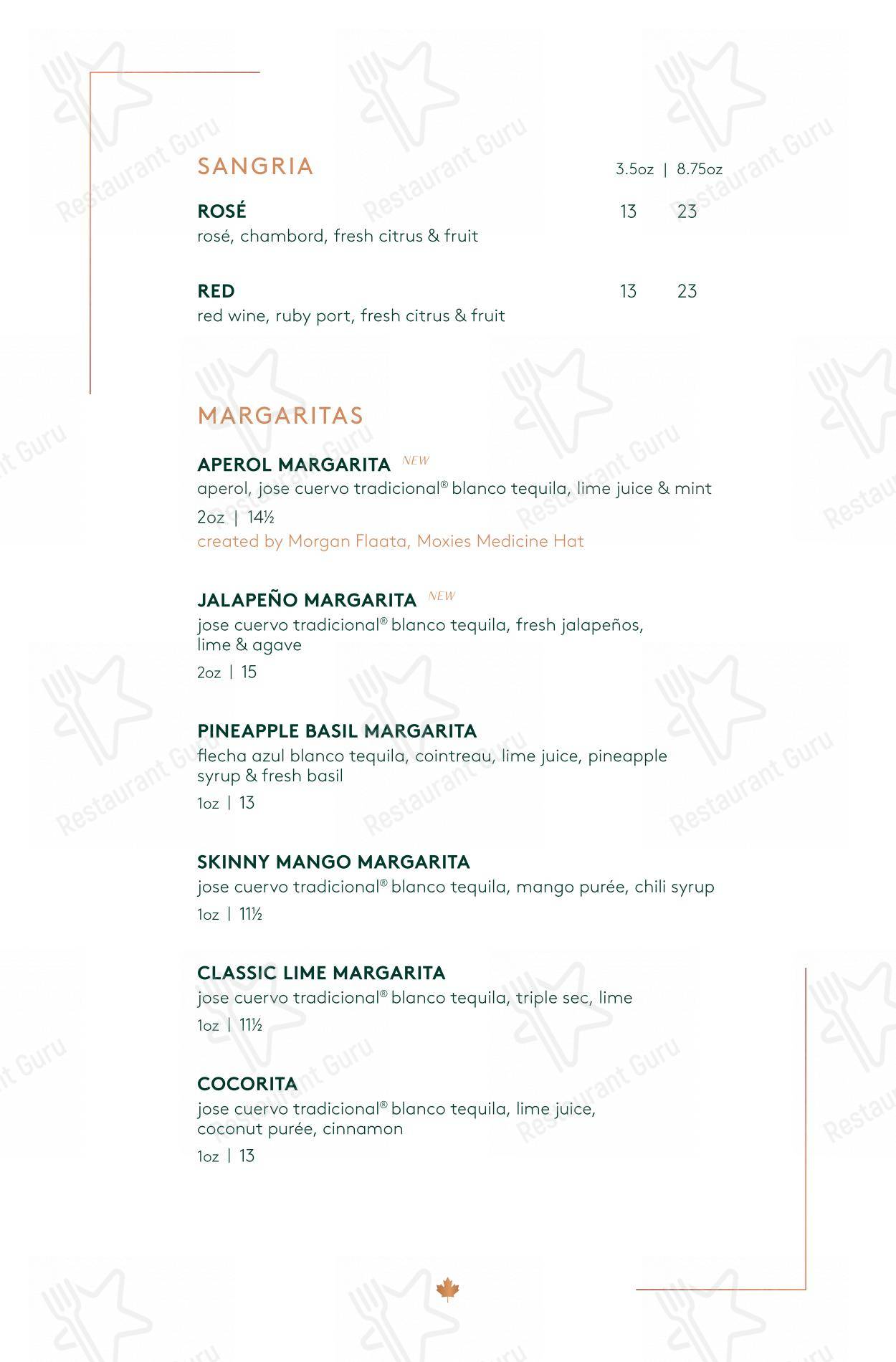 Menu pour Moxies Polo Park Restaurant restaurant à viande