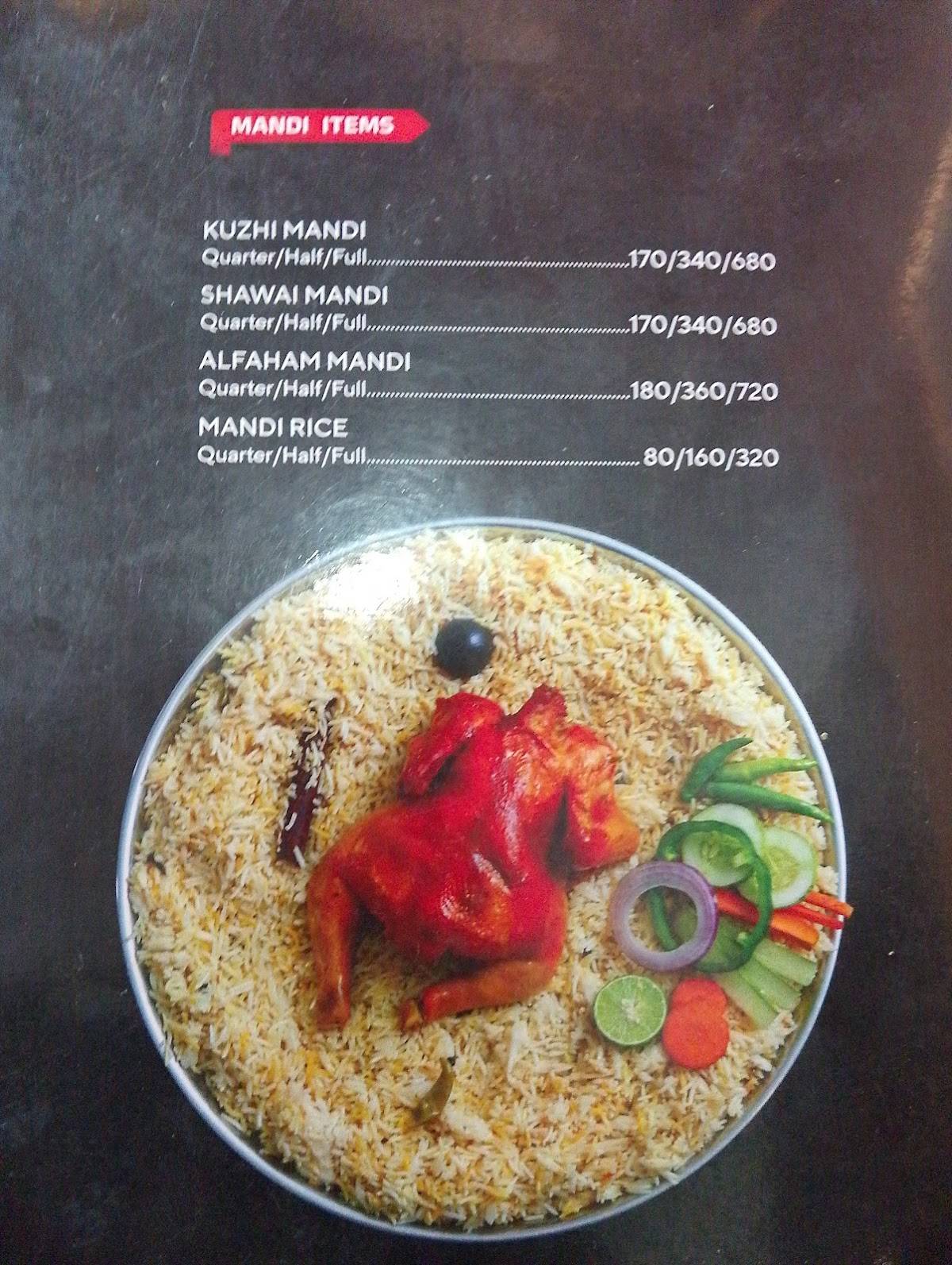 Mufeeda Family Restaurant & Hotel menu
