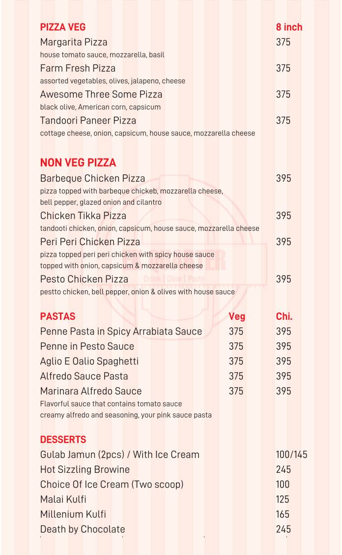 Ek Quarter menu