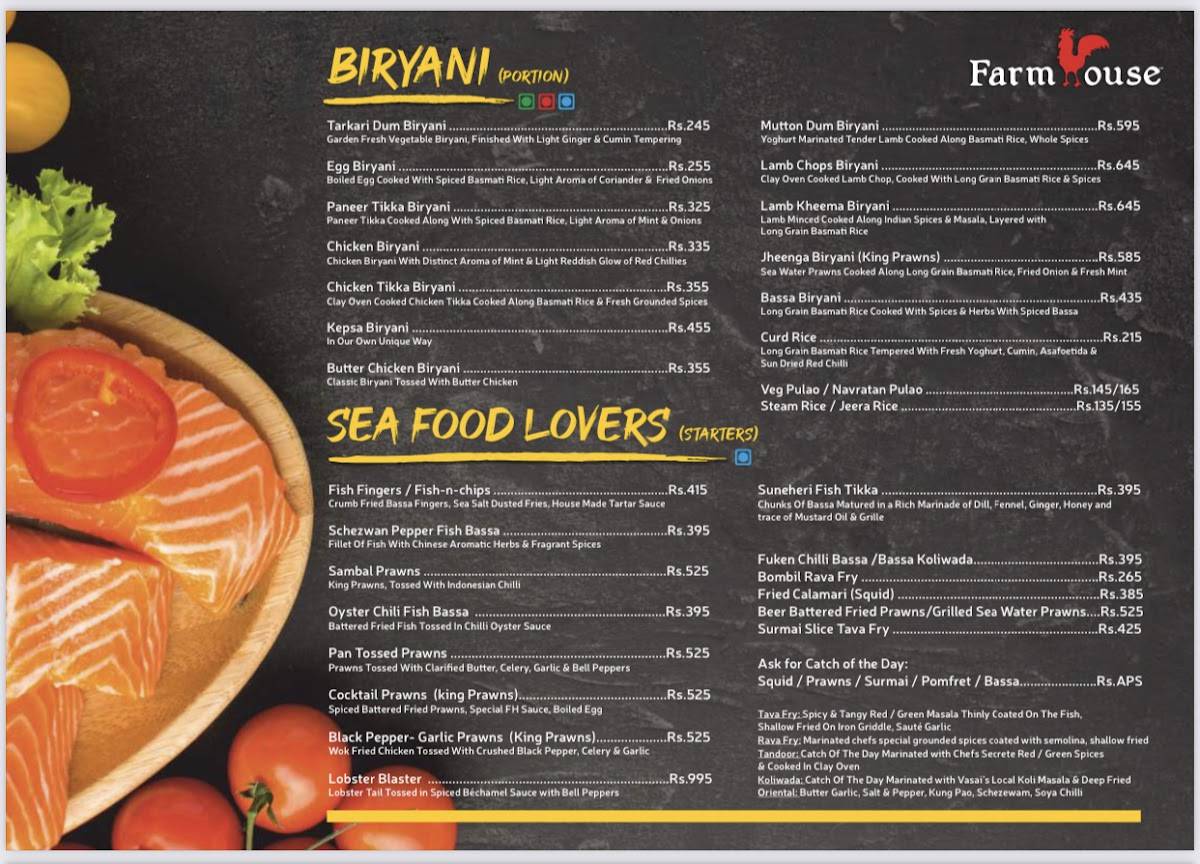 Farmhouse Village menu