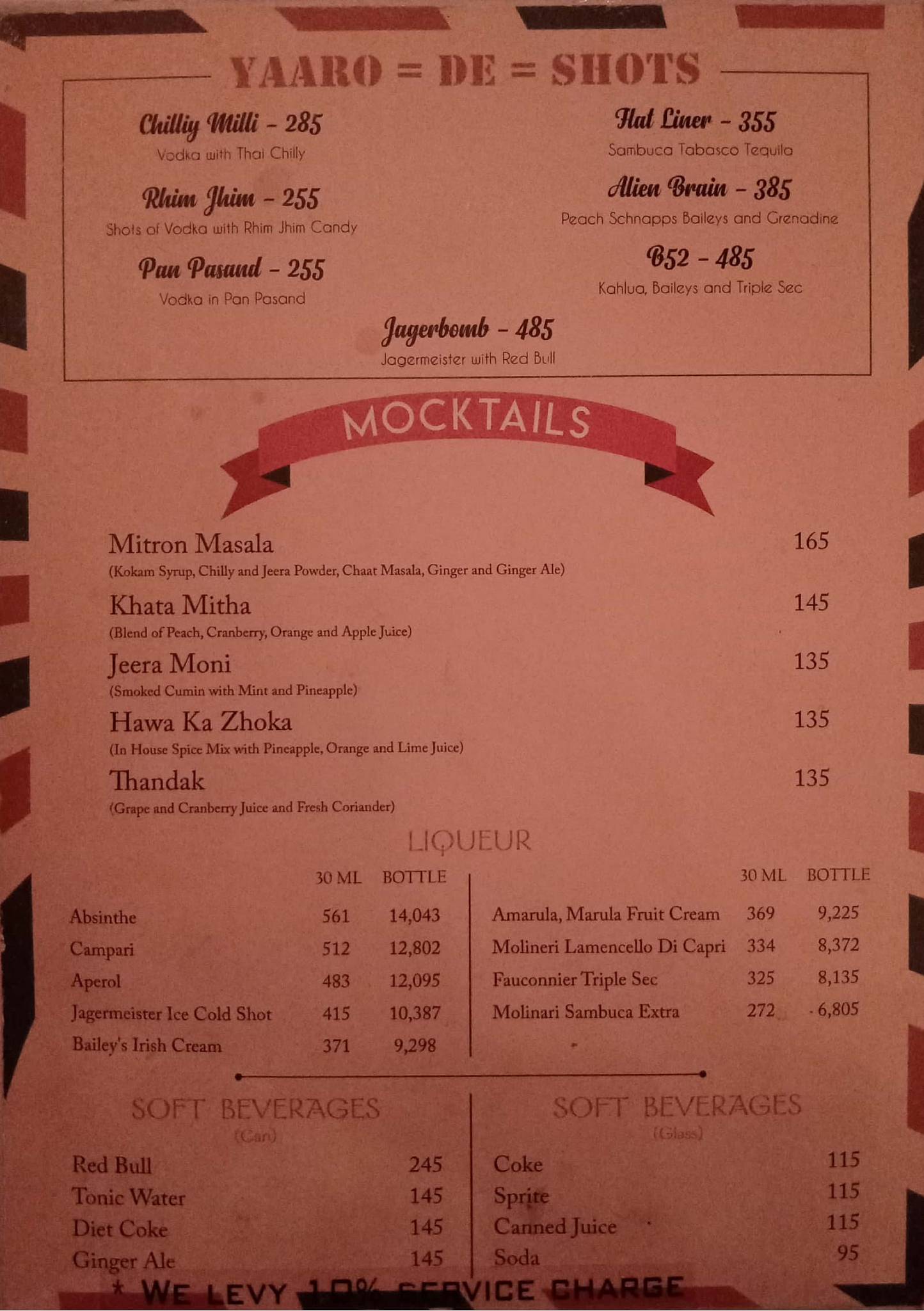Mitron Andheri menu
