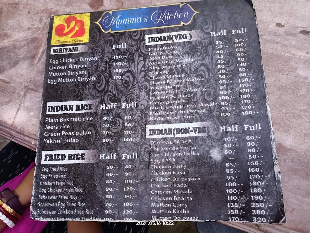 Mumma's Kitchen menu