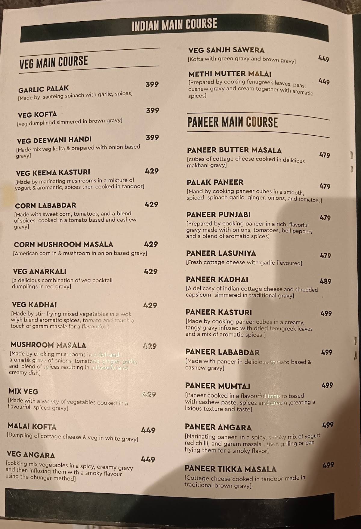 Mustard Restro Lounge menu