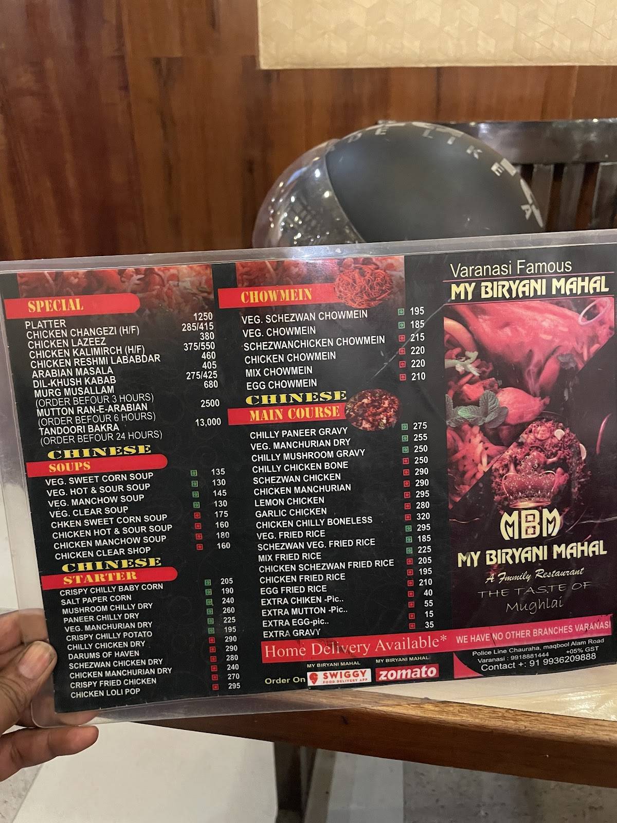 My Biryani Mahal A Family Restaurant menu